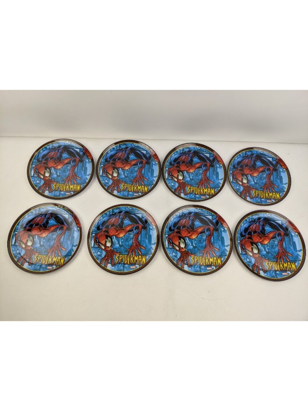 Spiderman Marvel Melamine 8" Plates  Zak Designs Kids VINTAGE Set of 8